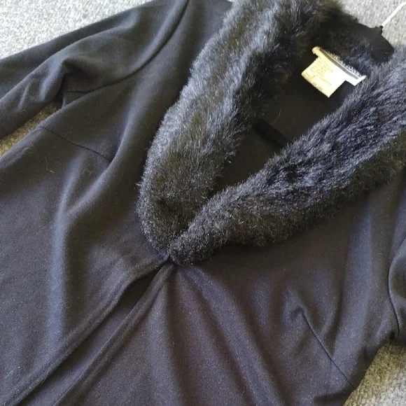 LIMITED TIME OFFER! Indication Black Faux Fur Coatwith Matching Pant - Picture 11 of 17